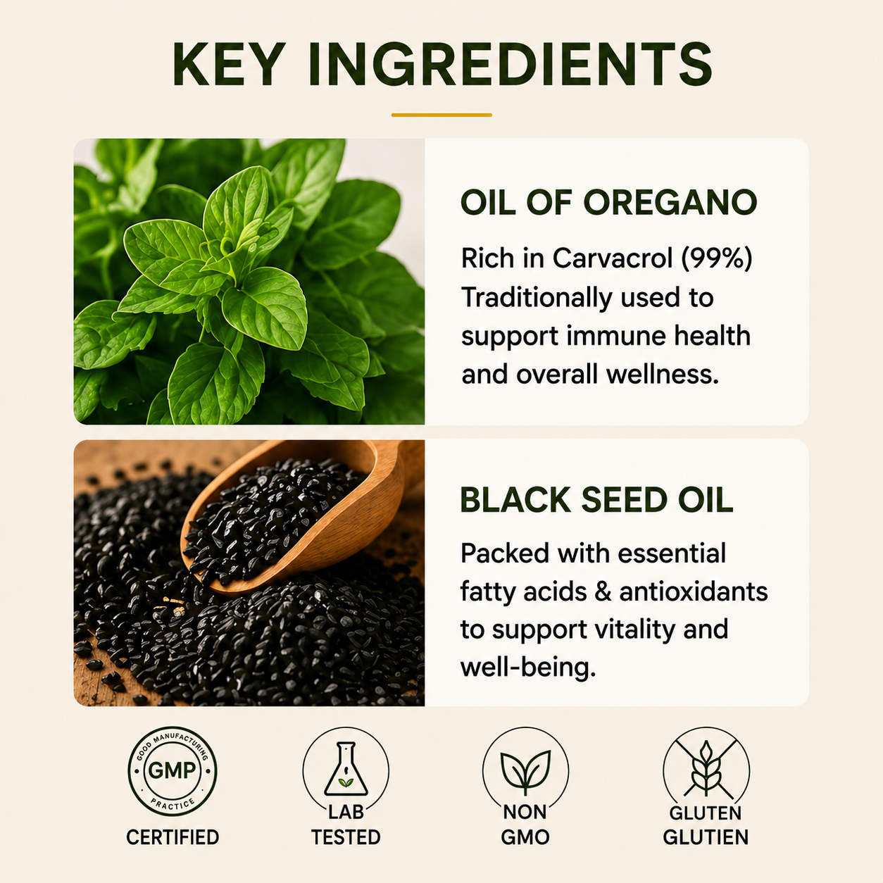Oil Of Oregano With Black Seed Oil - 6000mg Imunne Support Softgels