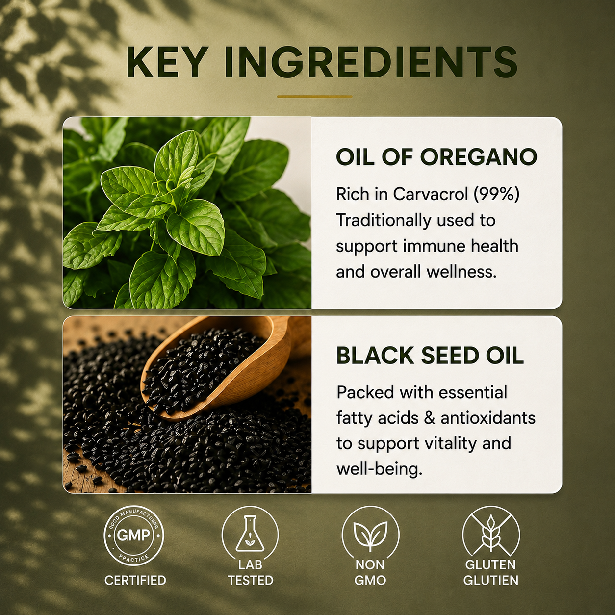 Oregano & Black Seed Softgels — Daily Immune Support