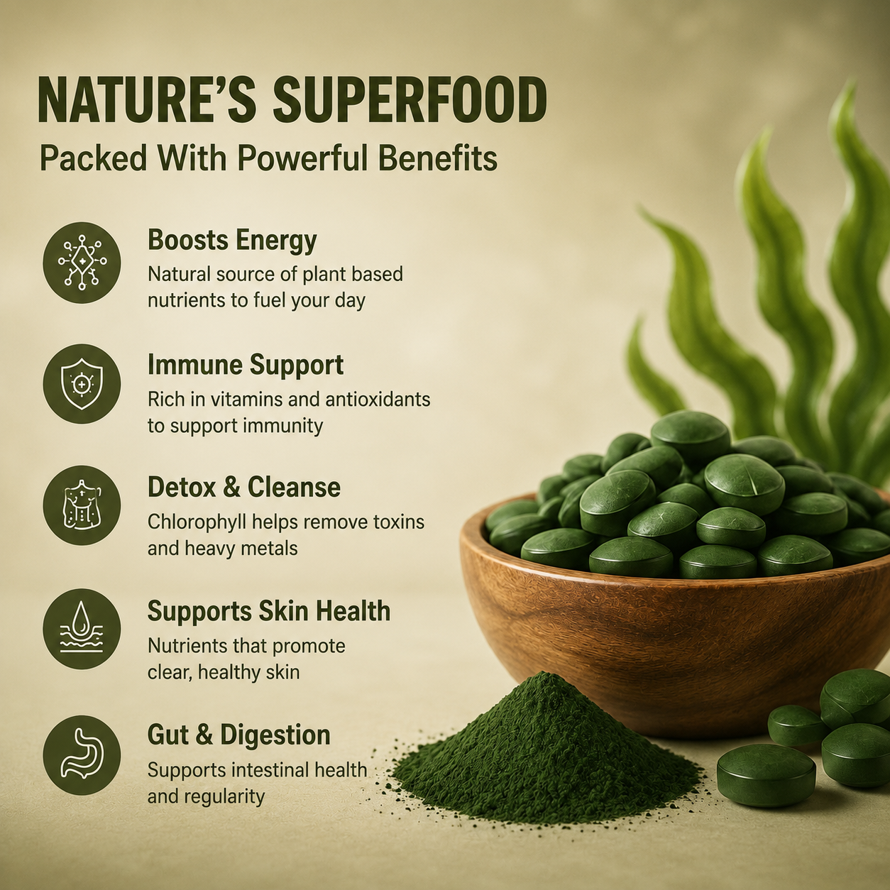 Spirulina Chlorella Tablets — Daily Superfood Support